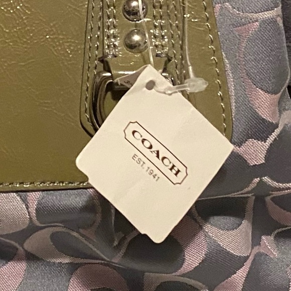 Coach Ashley Signature Sateen Grey Leather Satchel w/Strap - Picture 7 of 7